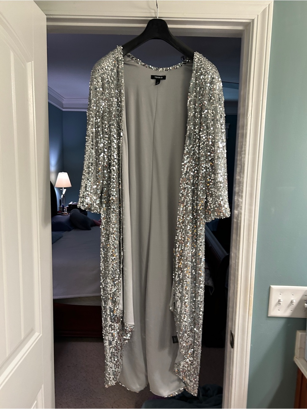 torrid Silver Sequin Wrap Scarf